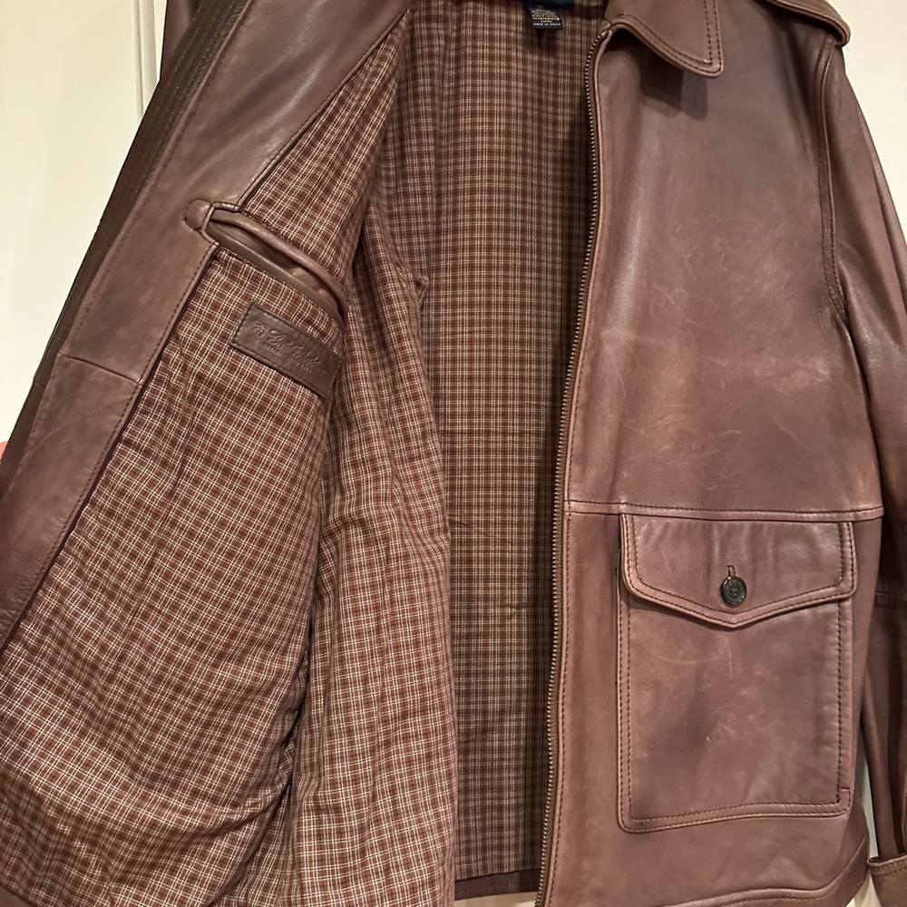 Brooks Brothers Men’s Leather Coat XL - Picture 5 of 5